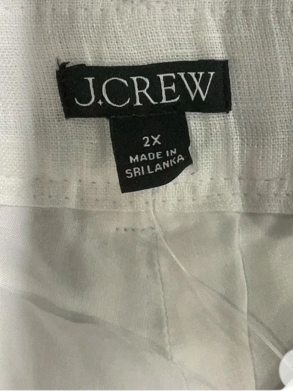J. Crew 3" Harbor Linen Shorts Size 2X White Summer Vacation Beachy Coverup NWT - Picture 8 of 8